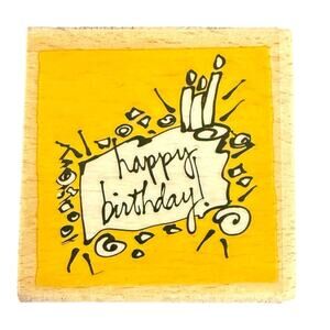 Vap Scrap Happy Birthday Rubber Stamp